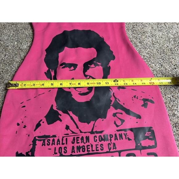 ASAALI Jean Co. Pink Bodycon Dress Bright Pink Graphic Size Small - Picture 6 of 9